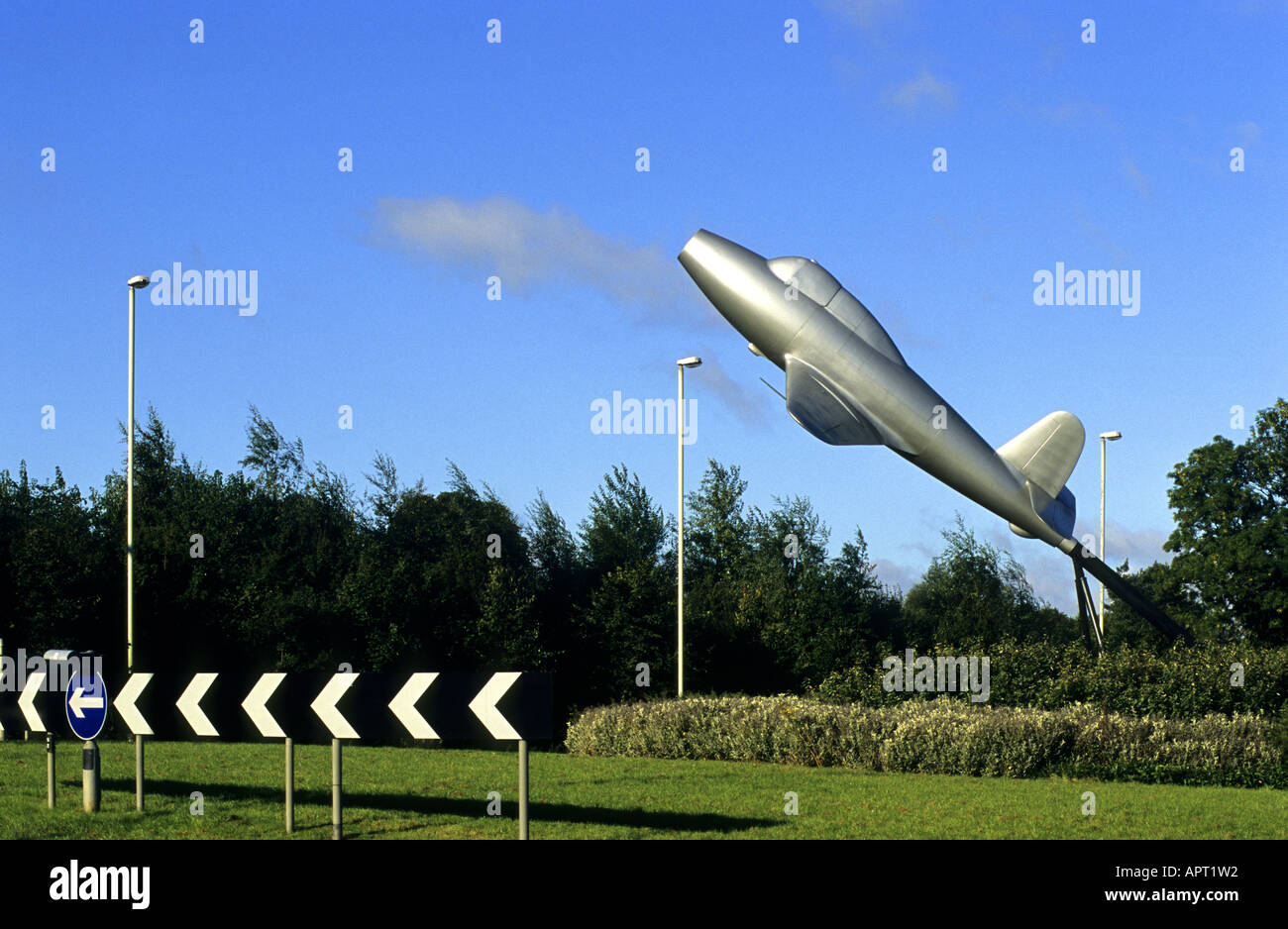 Il Whittle Jet memorial, Lutterworth Leicestershire, England, Regno Unito Foto Stock