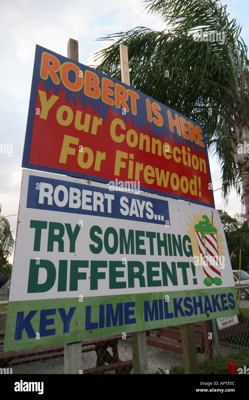 Florida Florida Florida Florida City, Robert è qui frutta Stand, produrre, frutta, verdura, cibo, prodotti, informazioni, messaggio, pubblicità, banner, annuncio, non Foto Stock
