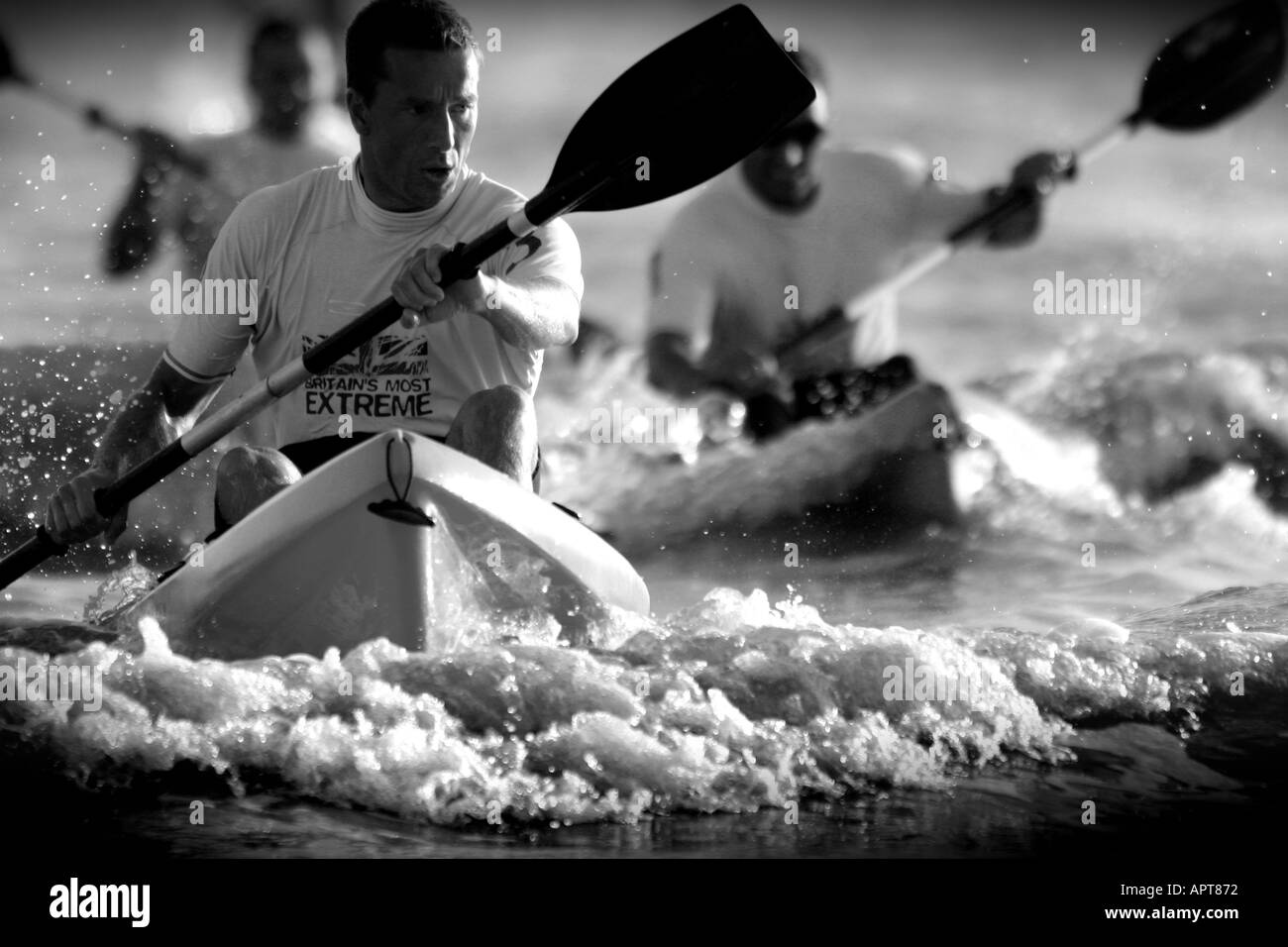 Surf kyak canoa gara Foto Stock