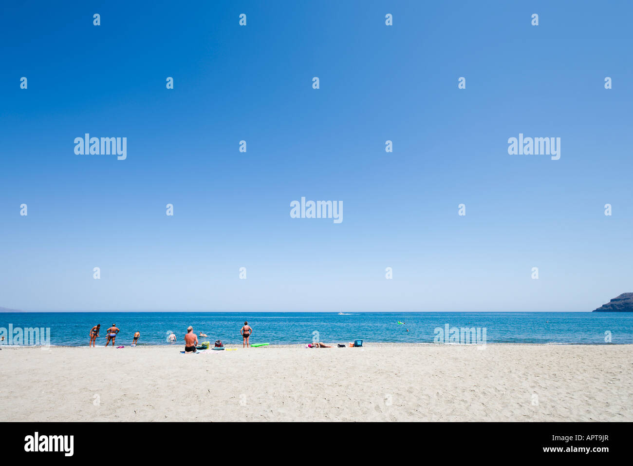 Spiaggia, Platanias, vicino a Chania, Creta, Grecia Foto Stock