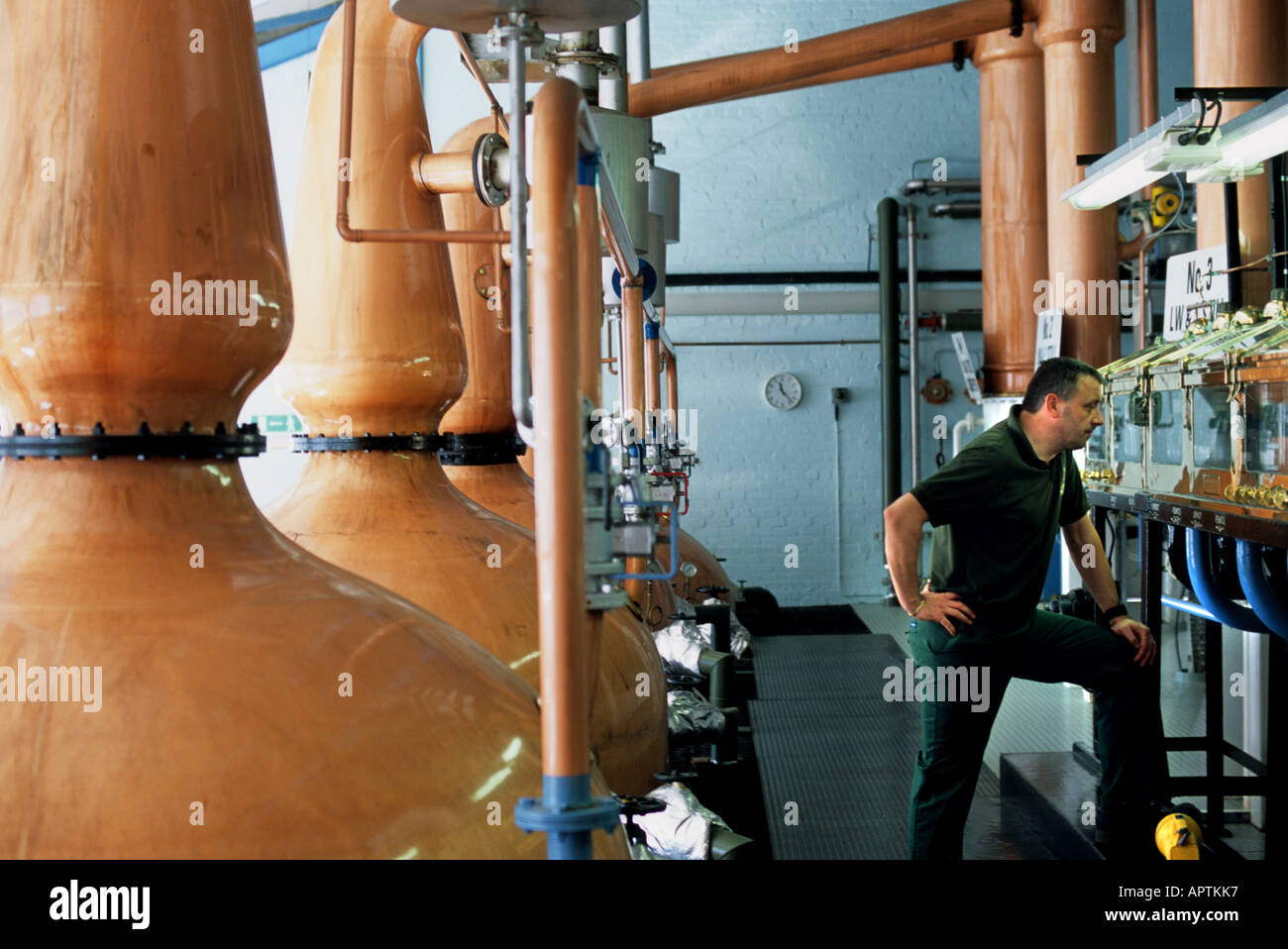 Scozia distilleria di whisky Stills Laphroaig Islay Foto Stock