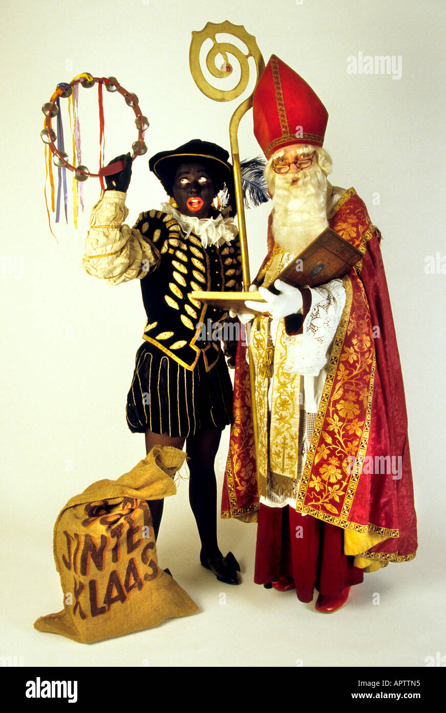 Sinterklaas e Zwarte Piet 5 dic olandese di Babbo Natale Paesi Bassi Foto Stock