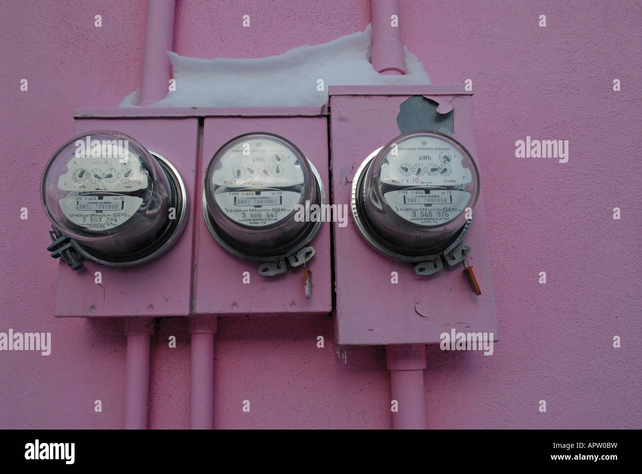I contatori di elettricità Foto Stock
