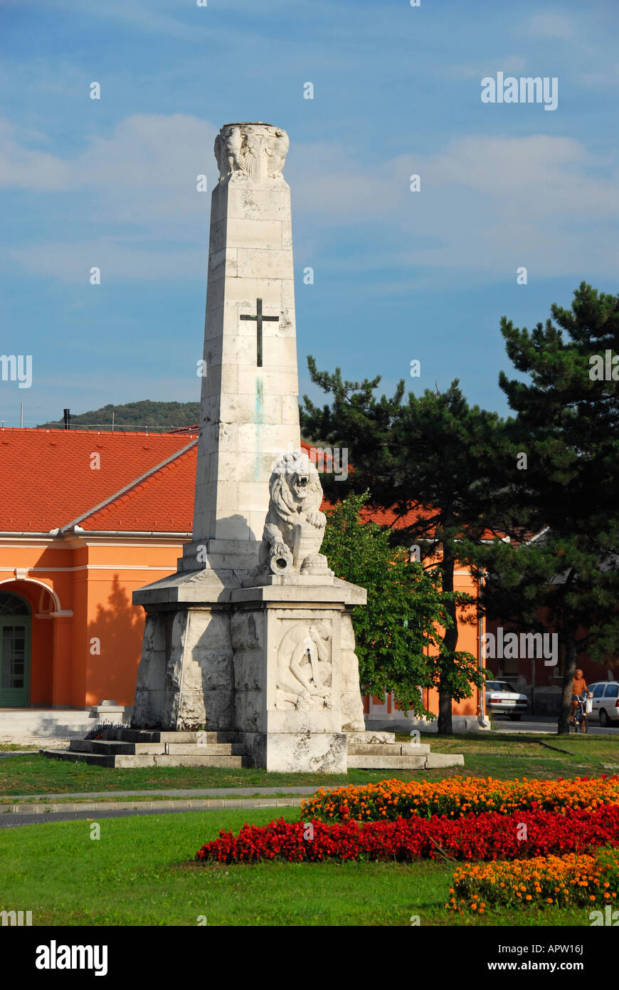 Prima Guerra Mondiale monumento, Esztergom, Ungheria Unione europea Foto Stock