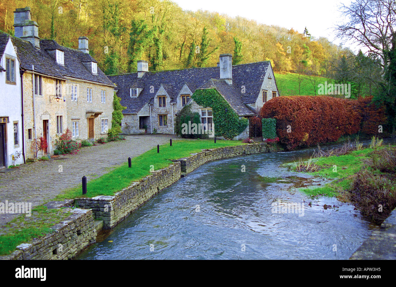 Castle Combe Cotswolds Wiltshire, Inghilterra, Regno Unito Foto Stock