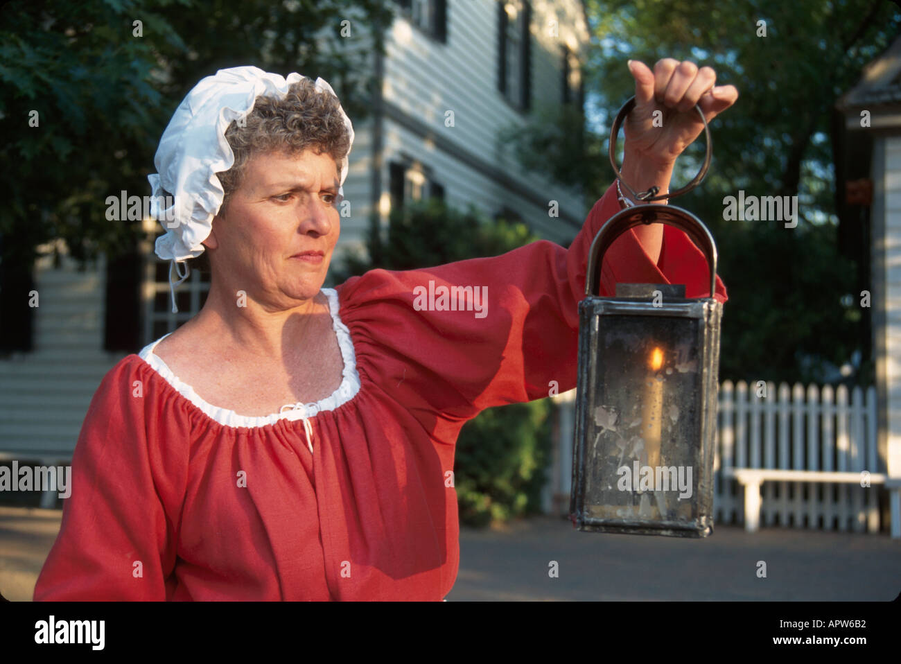 Virginia Colonial Williamsburg Duca di Glouster Street interprete, costruito 1770 lanterna VA135, VA135 Foto Stock