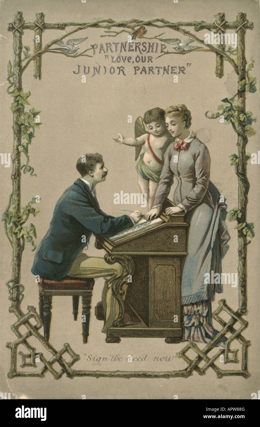 Valentine greeting card circa 1885 Foto Stock