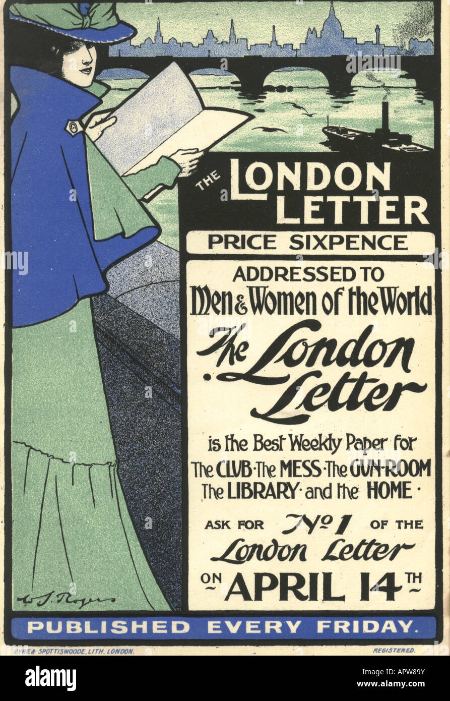La lettera di Londra, annuncio pubblicitario per la nuova carta settimanale 1899 Foto Stock
