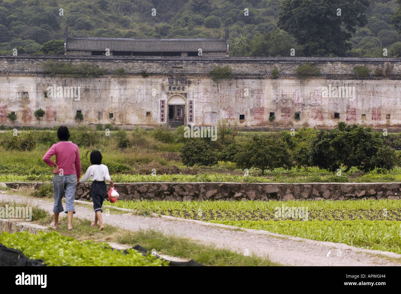 Hakka vecchio borgo murato nel sud Chonglin Guangdong Cina Foto Stock