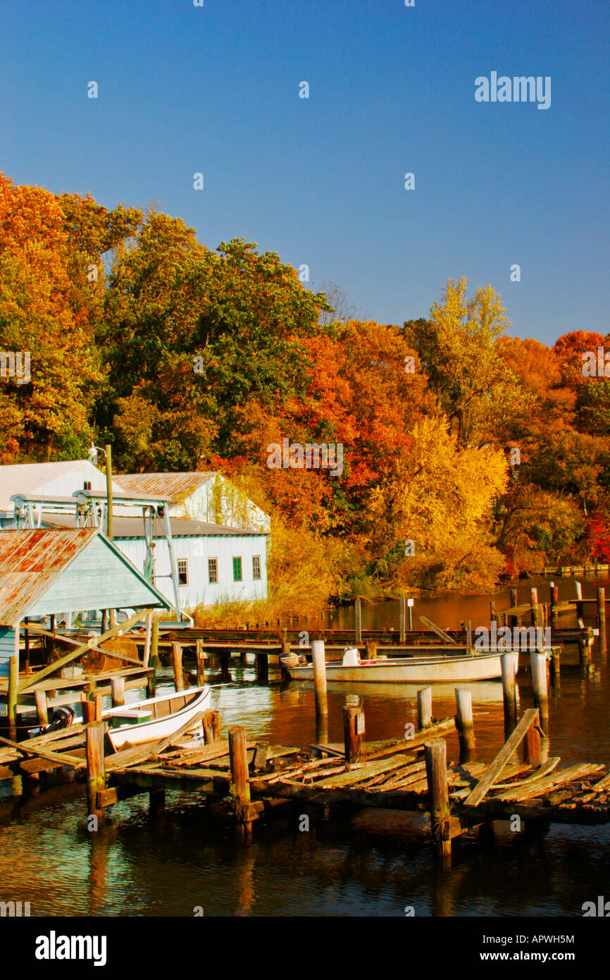 Vecchio dock, Georgetown, Maryland, Stati Uniti d'America Foto Stock