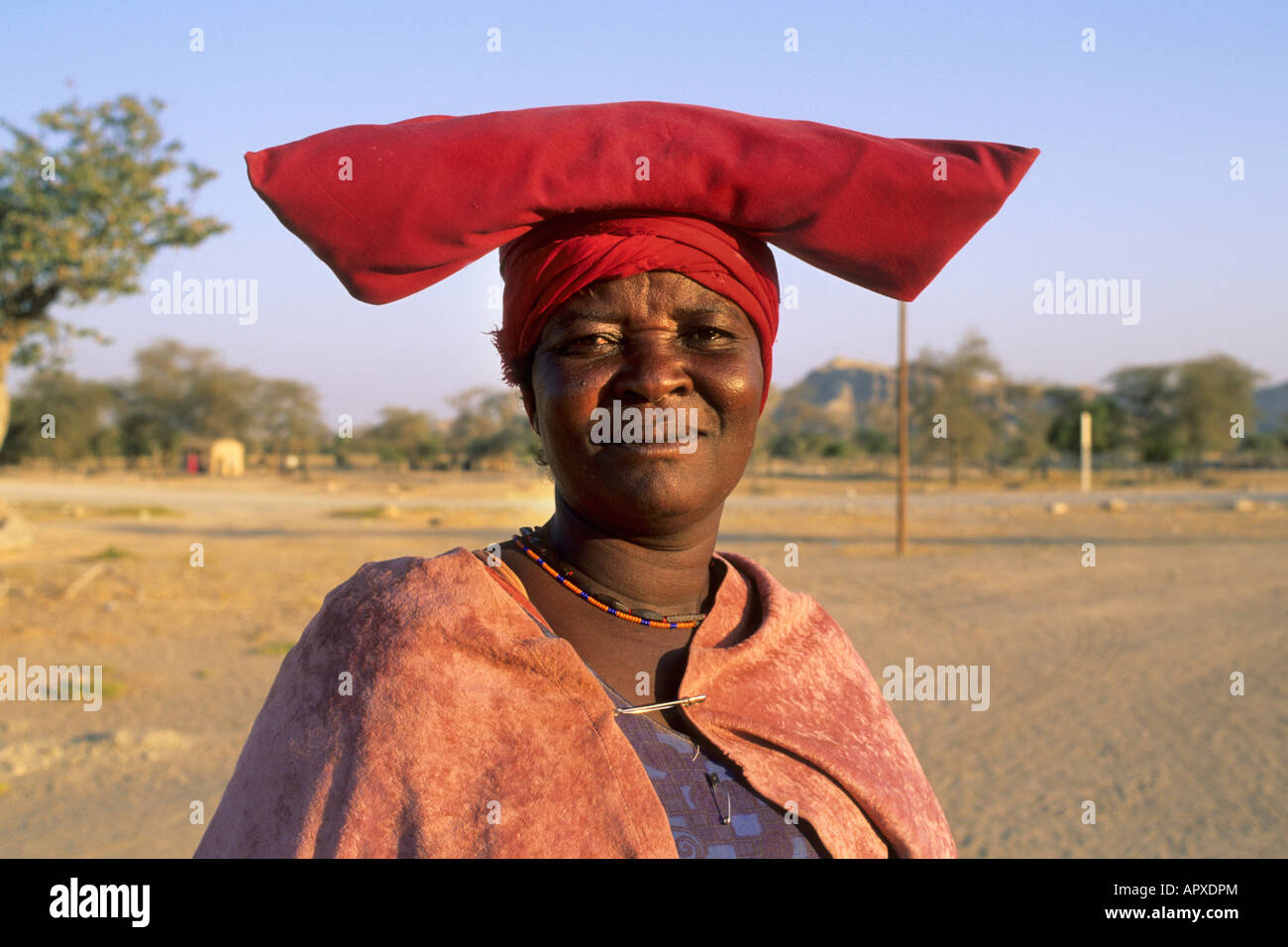 Un close-up ritratto di una donna Herero Foto Stock