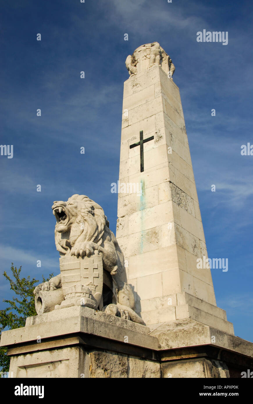 Prima Guerra Mondiale monumento, Esztergom, Ungheria Unione europea Foto Stock