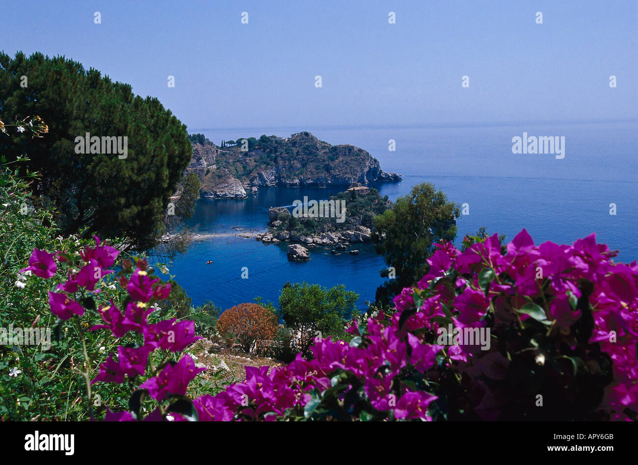 Isola Bella, Taormina, Sicilia Italia Foto Stock