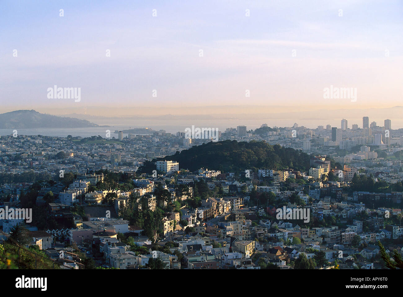 Vista panoramica su San Francisco, California, Stati Uniti d'America Foto Stock