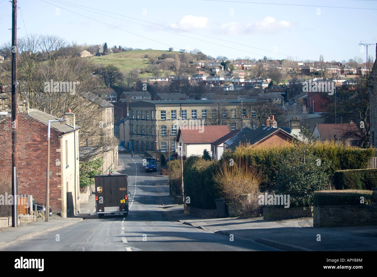 Scena di strada in Liversedge West Yorkshire Regno Unito Foto Stock