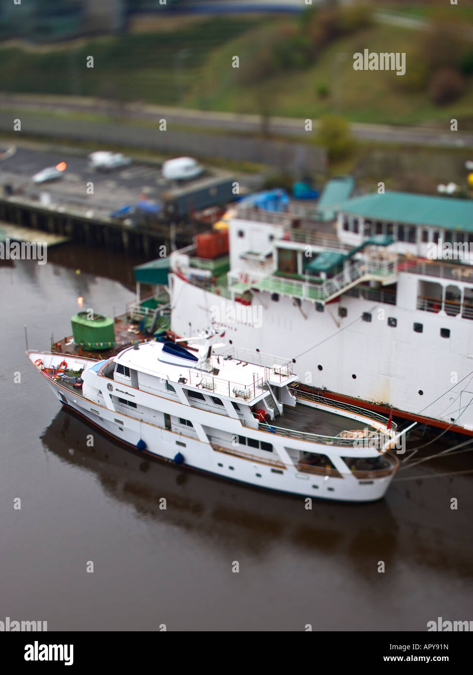 Città del nord della città di Newcastle vedute Navi e imbarcazioni Foto Stock