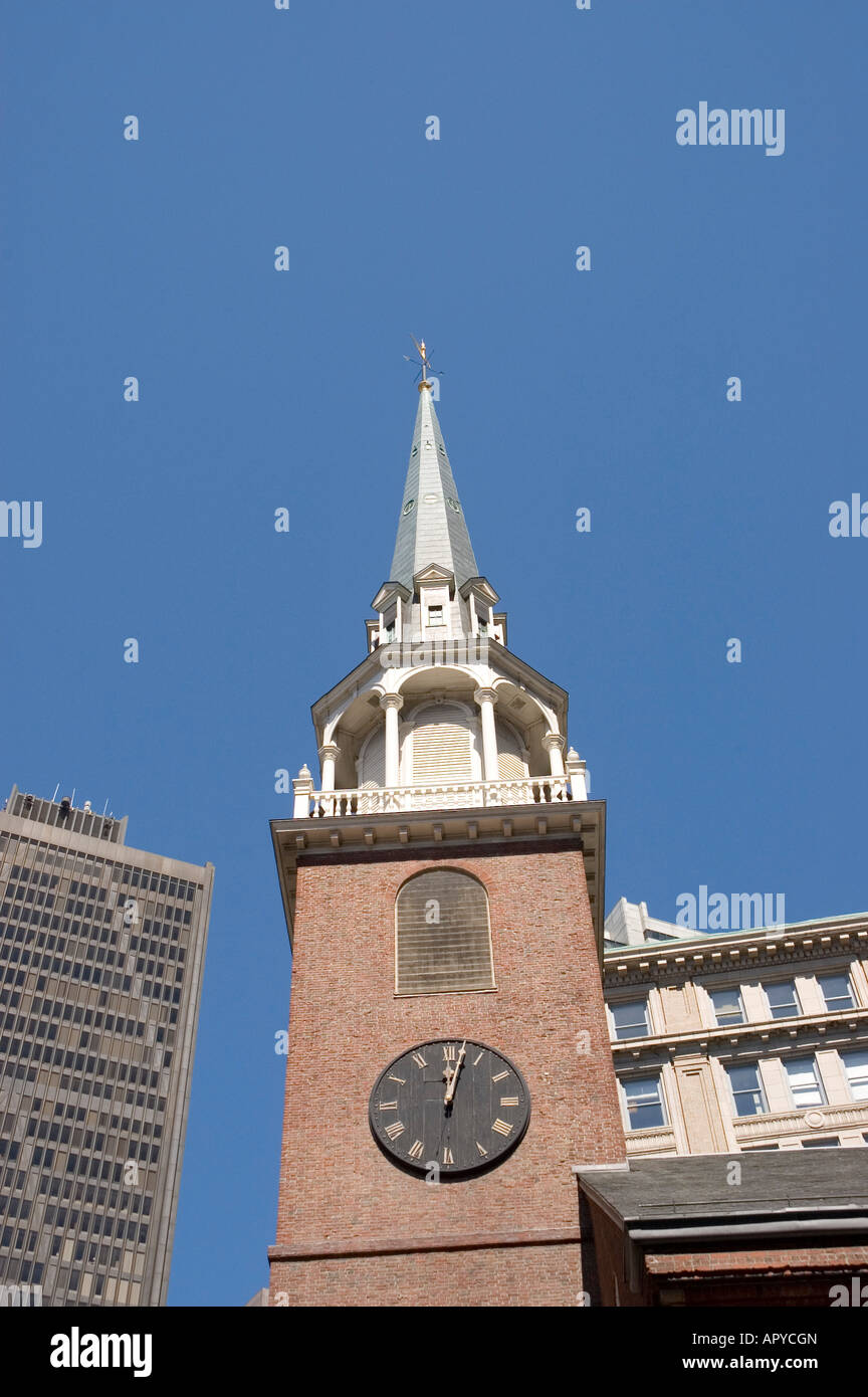 Il vecchio luogo di incontro su Washington Street a Boston Massachusetts Foto Stock