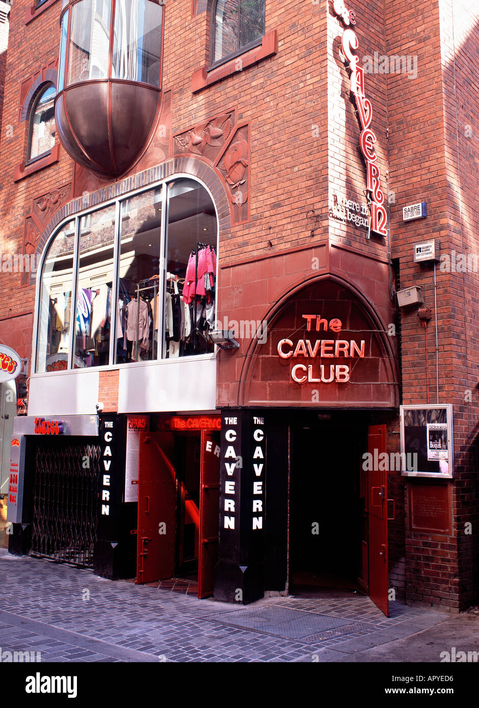 Cavern Club, Mathew St, Liverpool, in Inghilterra Foto Stock