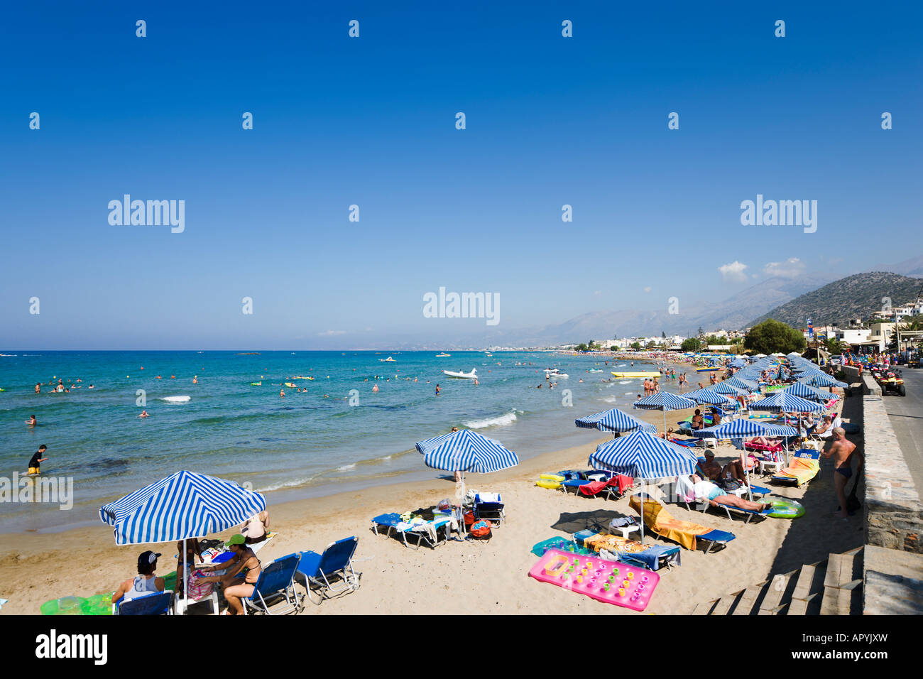 Spiaggia, Stalis, costa nord di Creta, Grecia Foto Stock