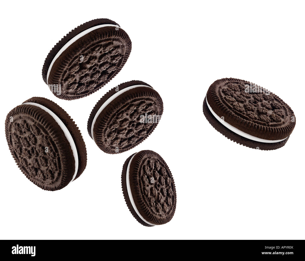 5 generico sandwich di cioccolato i cookie Foto Stock
