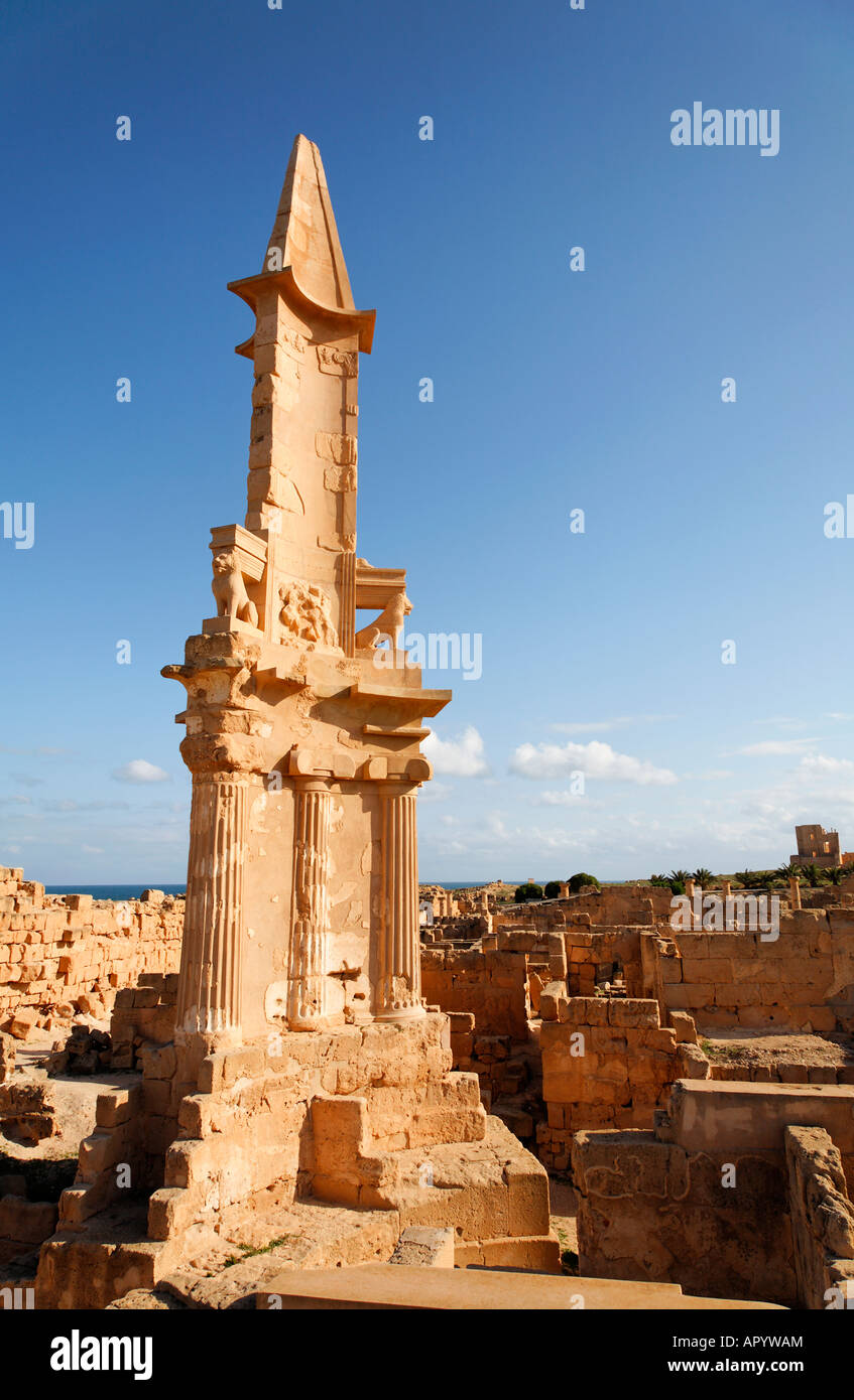 Mausoleo di Bes Sabratha Libia Foto Stock