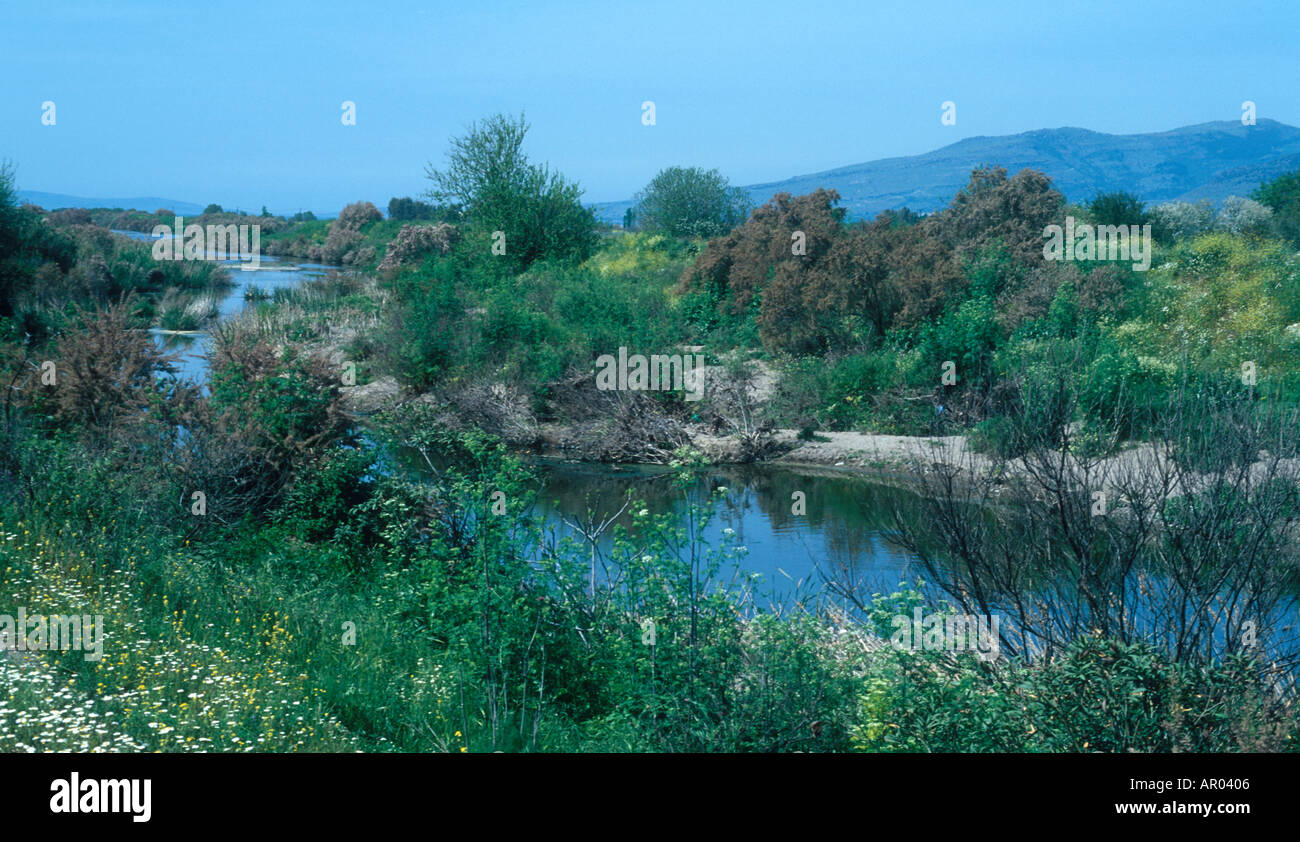 East River vicino a Skala Kalloni sull isola di Lesbo Grecia Foto Stock