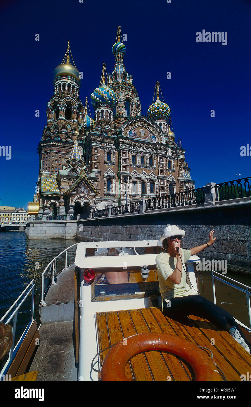 Chiesa di risurrezione, Tour gide, viaggio di andata e ritorno a San Pietroburgo, Russia Foto Stock