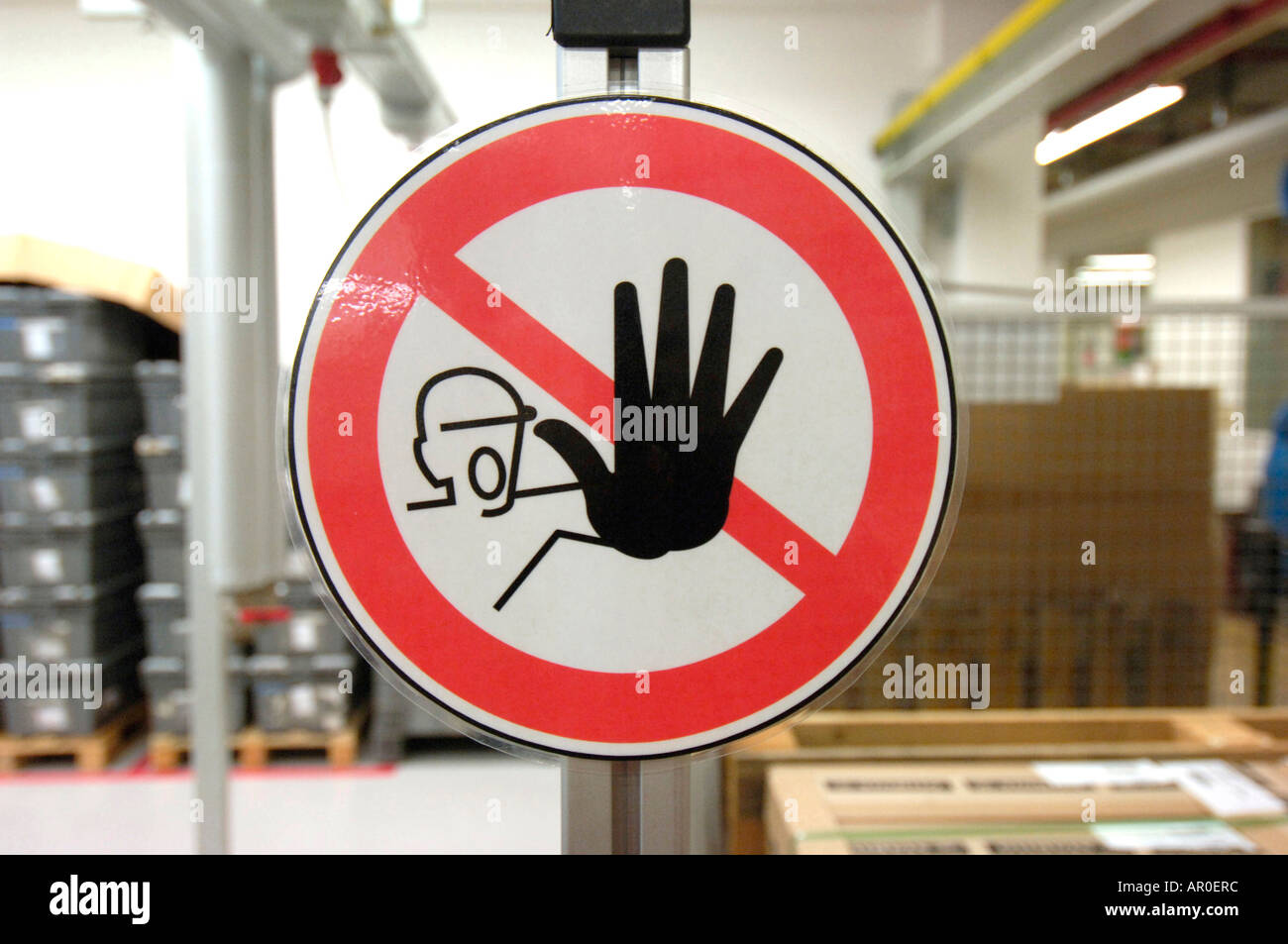 Allarme e informazione stop Foto Stock