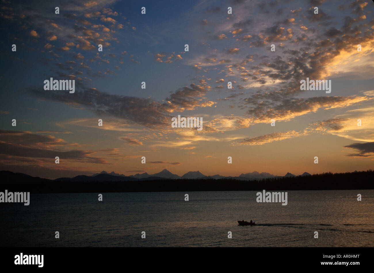 Sunset Glacier Bay Natl Park Fairweather gamma SE AK Estate Scenic Foto Stock