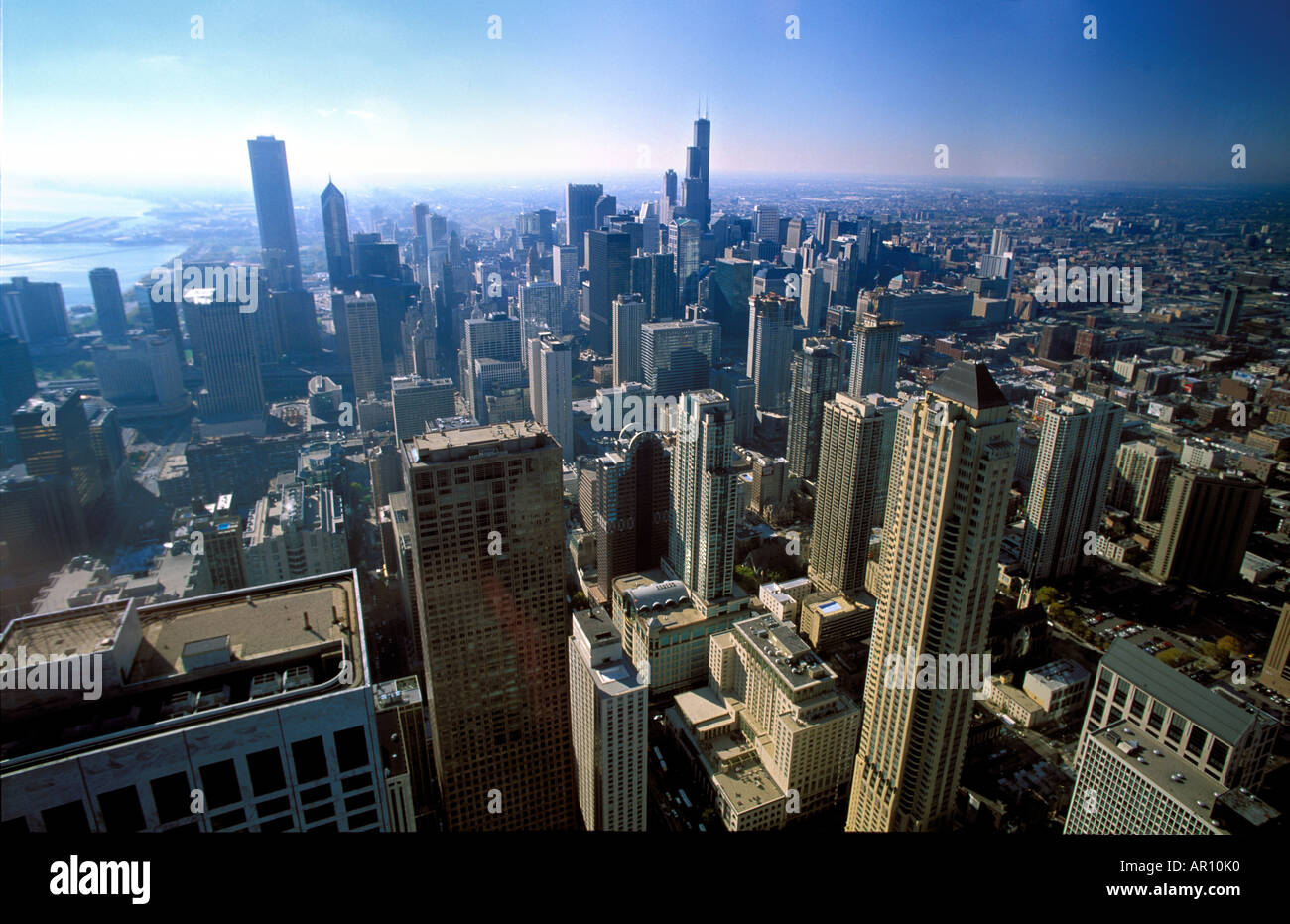 Una splendida vista di Chicago dal bellissimo John Hancock Center e di un Osservatorio nel centro di Chicago STATI UNITI D'AMERICA Foto Stock
