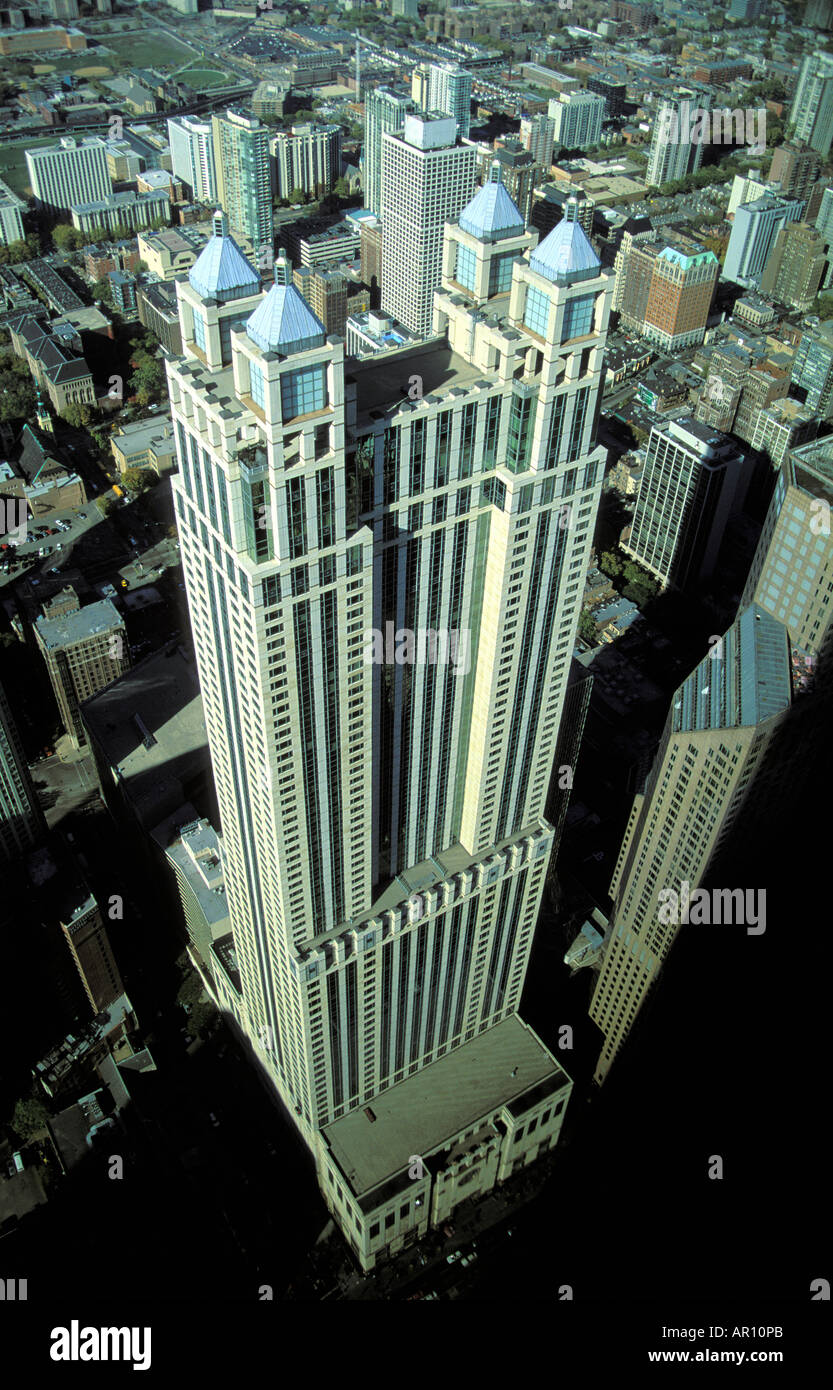 Una splendida vista di Chicago dal bellissimo John Hancock Center e di un Osservatorio nel centro di Chicago STATI UNITI D'AMERICA Foto Stock