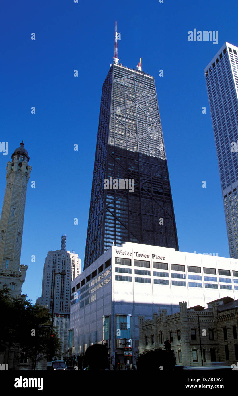 La bellissima John Hancock Center e di un Osservatorio nel centro di Chicago STATI UNITI D'AMERICA Foto Stock