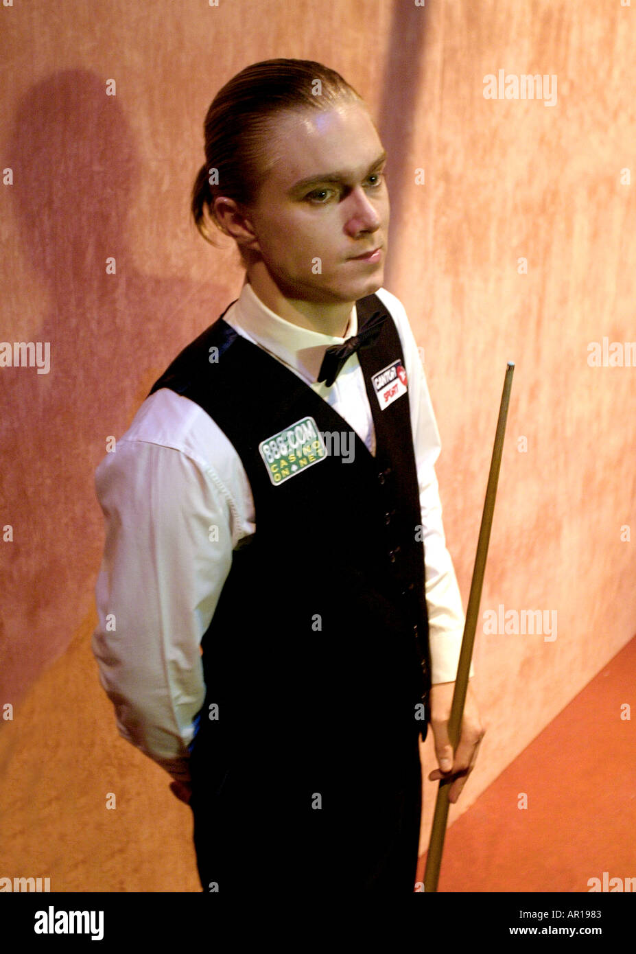 Alla fine Paolo Hunter raffigurato all'2004 World Snooker Championships al Crucible Theatre Foto Stock