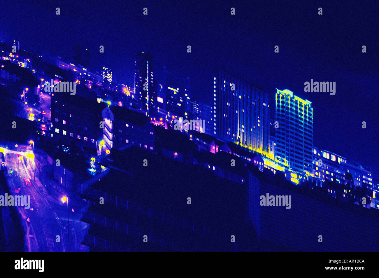 Birmingham City Centre Serata Foto Stock
