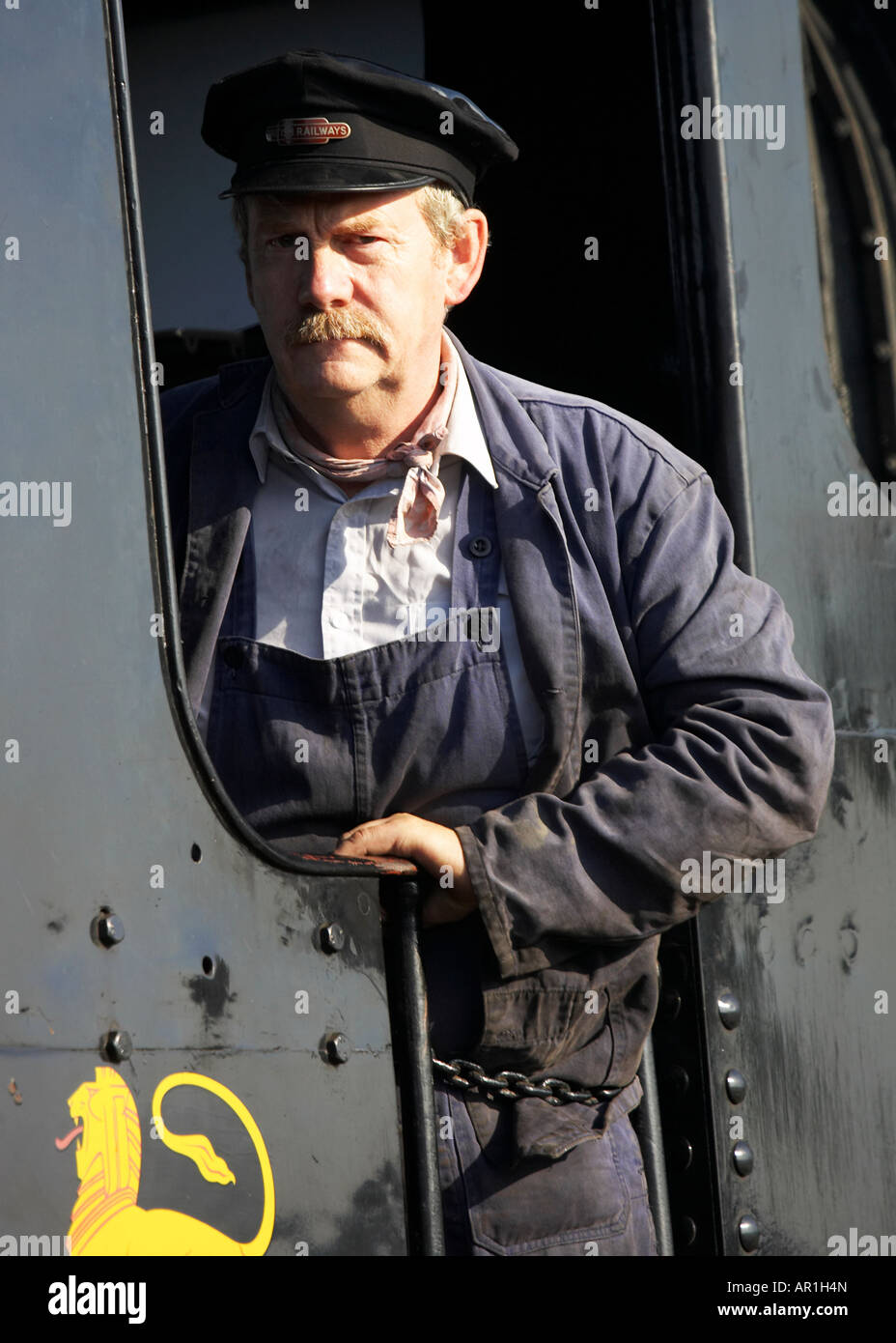 Treno a vapore engineer Foto Stock