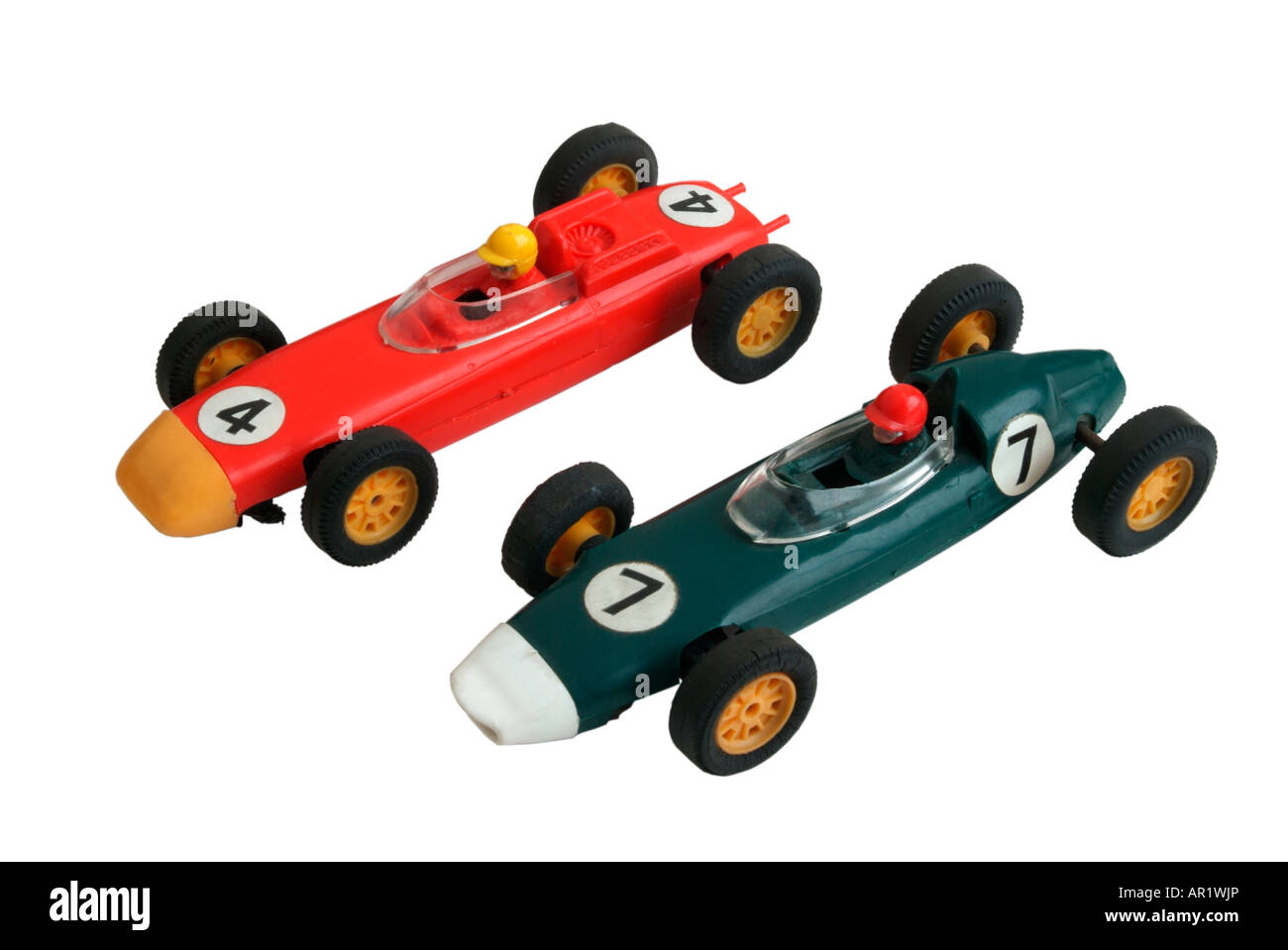 Due anni sessanta Tri-ang Scalextric racing cars Foto Stock