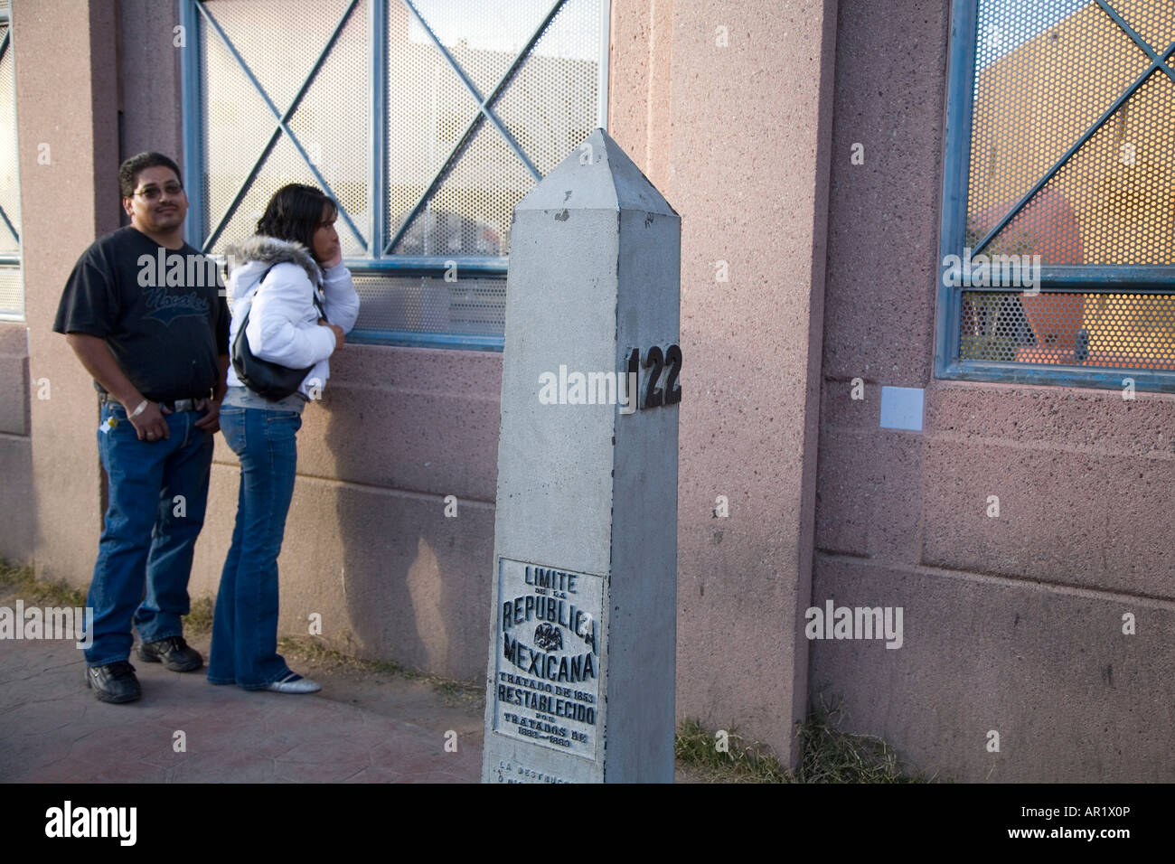 Recinzione di confine tra Stati Uniti e Messico Foto Stock