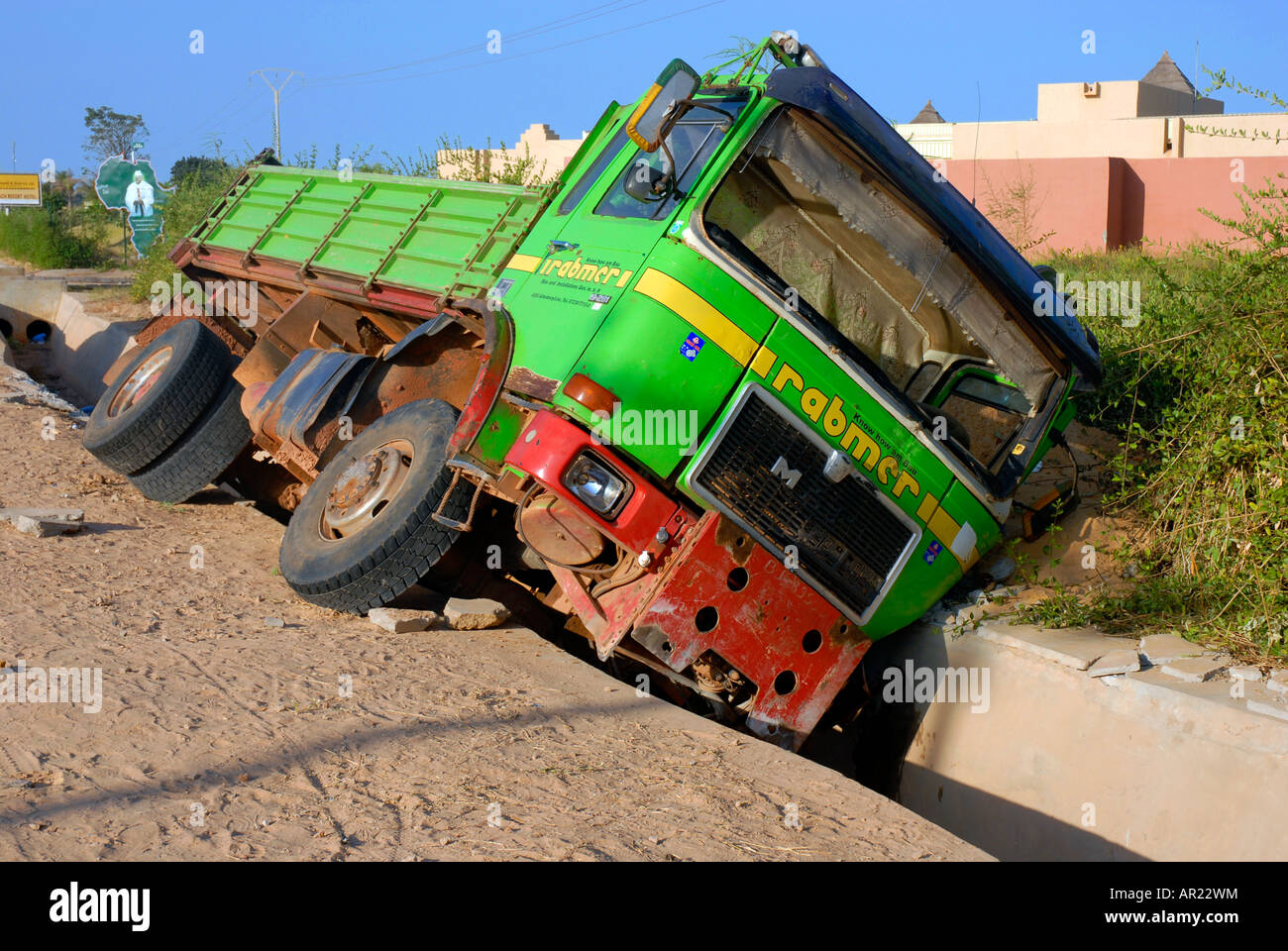 Autocarro crash, carrello crash, Gambia, Africa occidentale Foto Stock