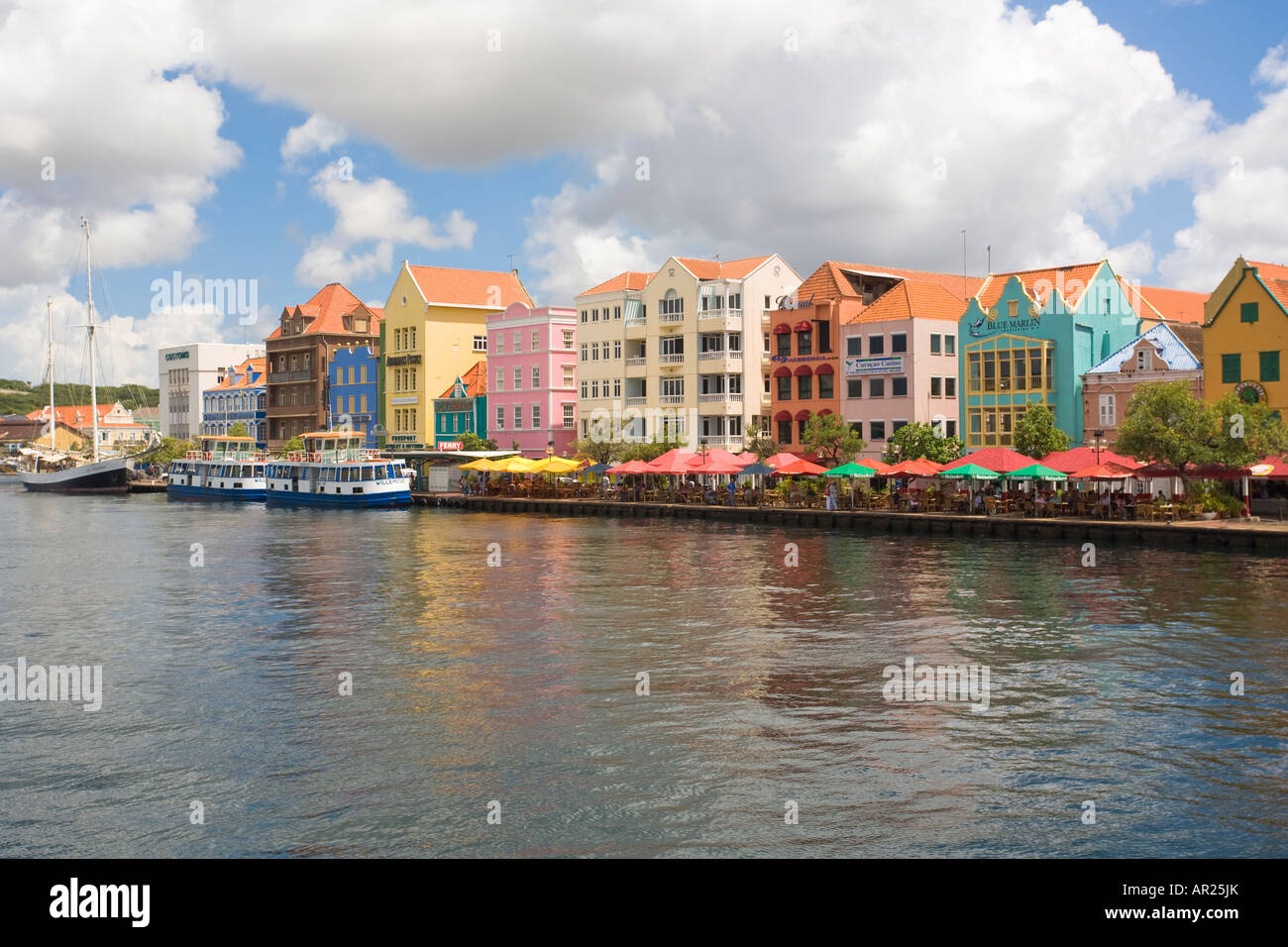 Punda Harbour Front Willemstad Curacao Foto Stock