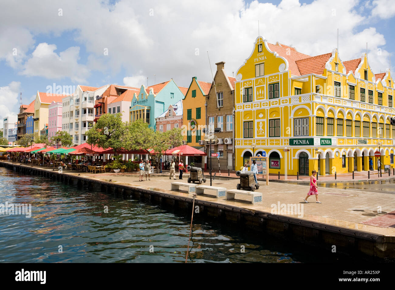 Punda Harbour Front Willemstad Curacao Foto Stock