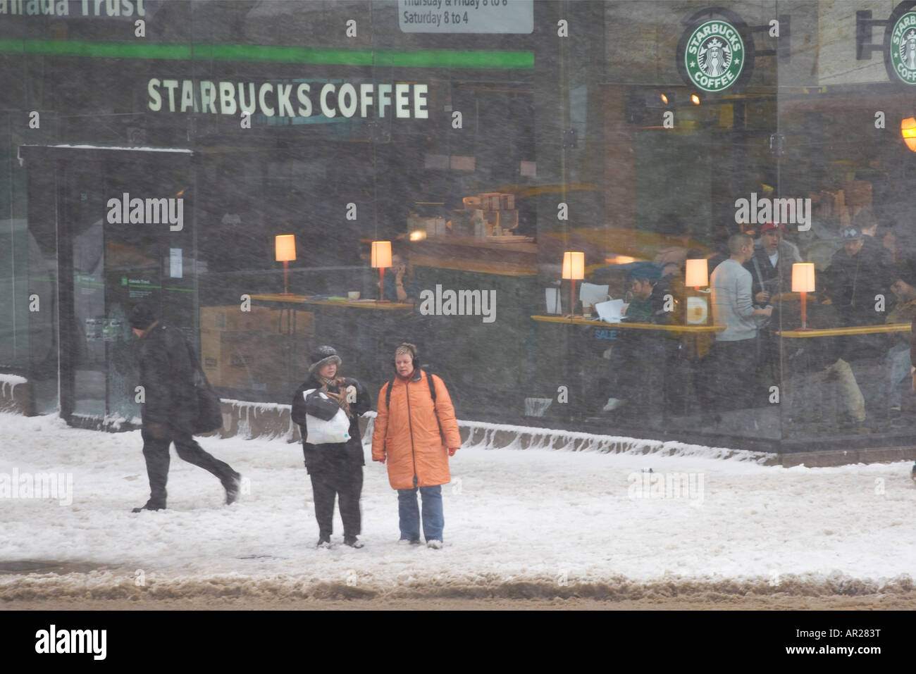 Tempesta di neve Downtown - Toronto - Ontario Foto Stock