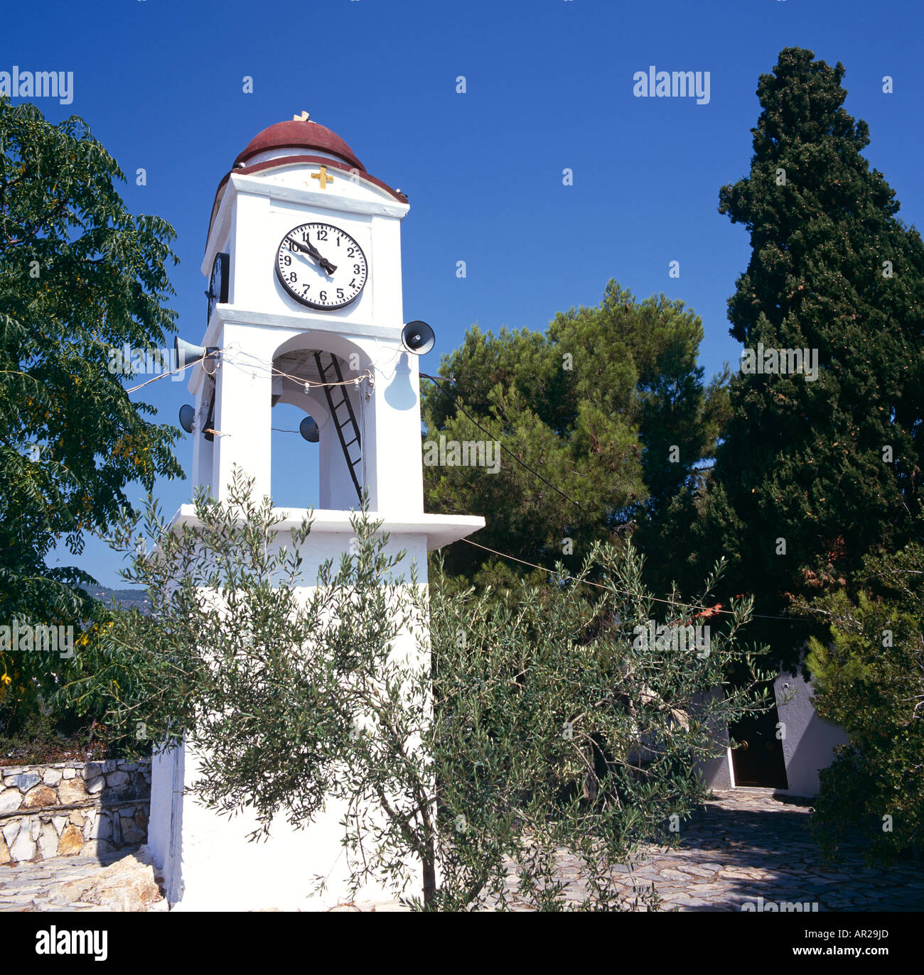 Torre dell Orologio Skiathos Isole Greche Grecia Hellas Foto Stock