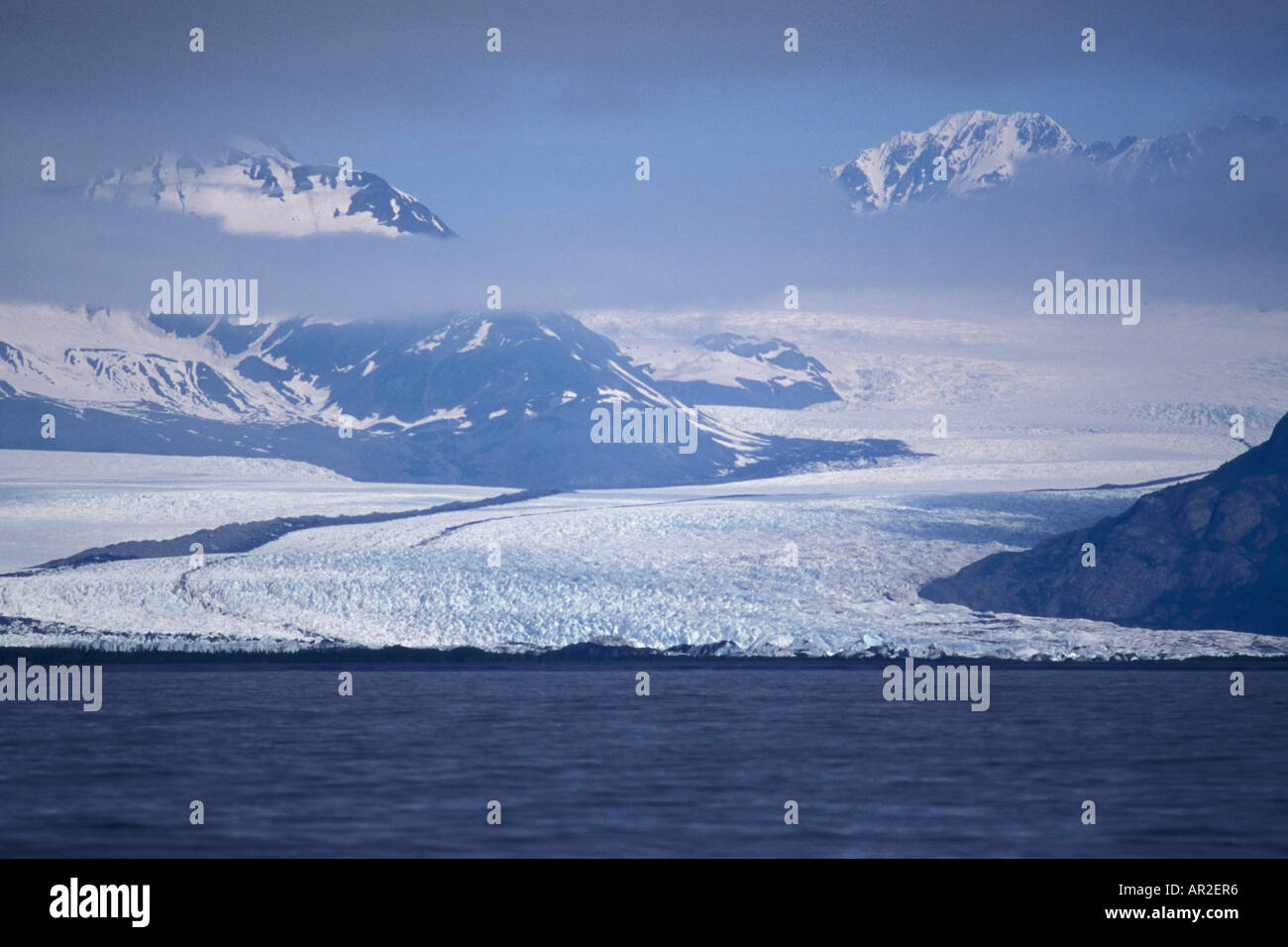 Bear Glacier più grande ghiacciaio off il Harding Campo di Ghiaccio Il Parco nazionale di Kenai Fjords risurrezione Bay centromeridionale Alaska Foto Stock