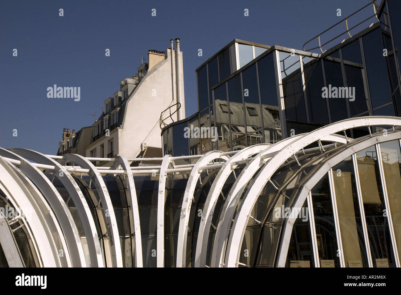 Vista del tratto di costruzione a Les Halles, Francia, Parigi Foto Stock