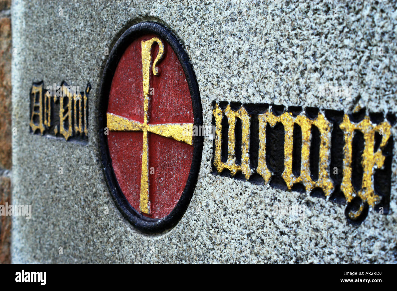 Simbolo sulla chiesa newquay cornwall Foto Stock