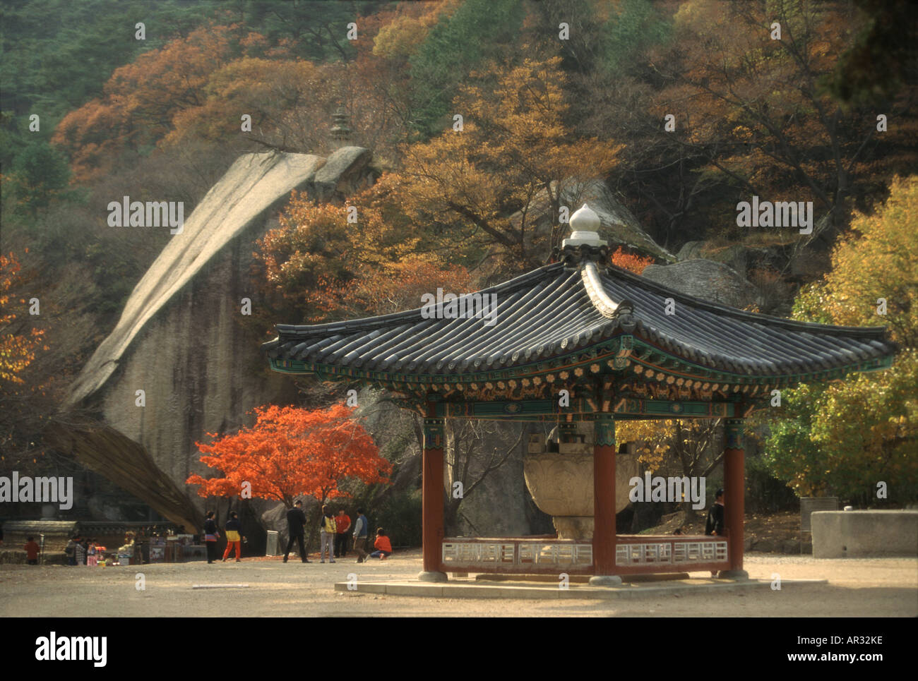 Pavilion, Popchu-sa tempio, Popchu-sa, Corea del Sud Asia Foto Stock