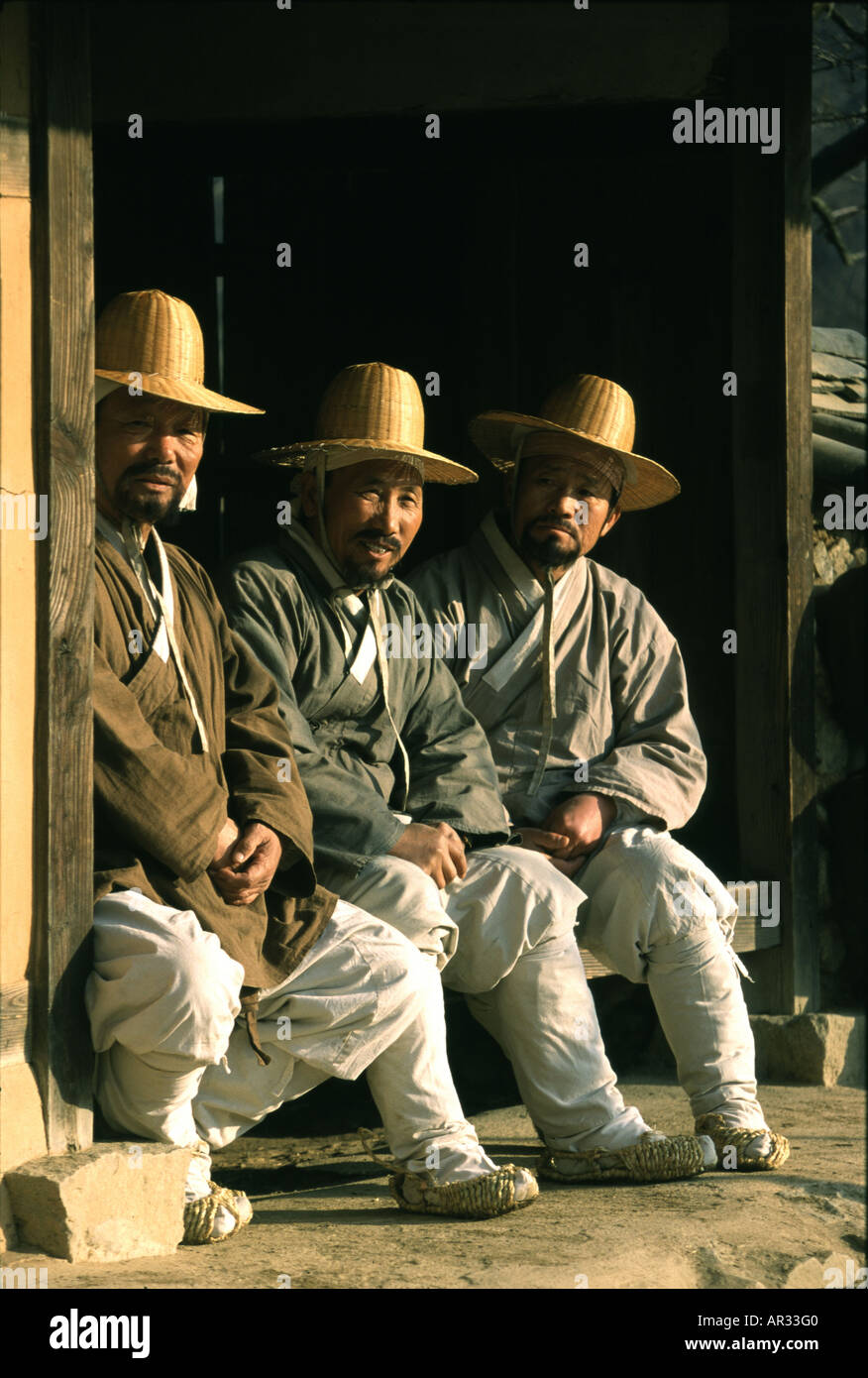 Tradizionale di uomini in Suwon folkvillage, Suwon, Corea del Sud Asia Foto Stock