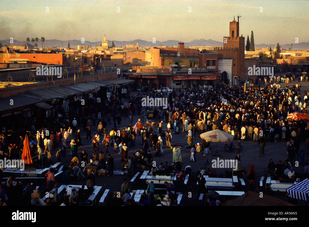 Jamma El Fna a Marrakech, Marocco Africa del Nord Foto Stock
