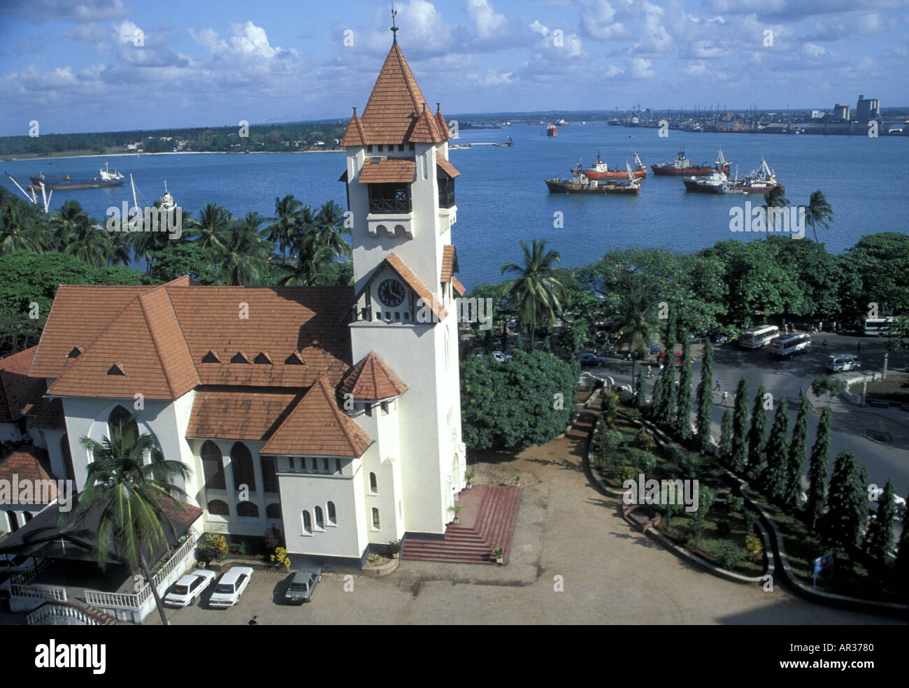 Azania anteriore Chiesa luterana a Dar es-Salaam, costruito nel 1898, Tanzania Foto Stock