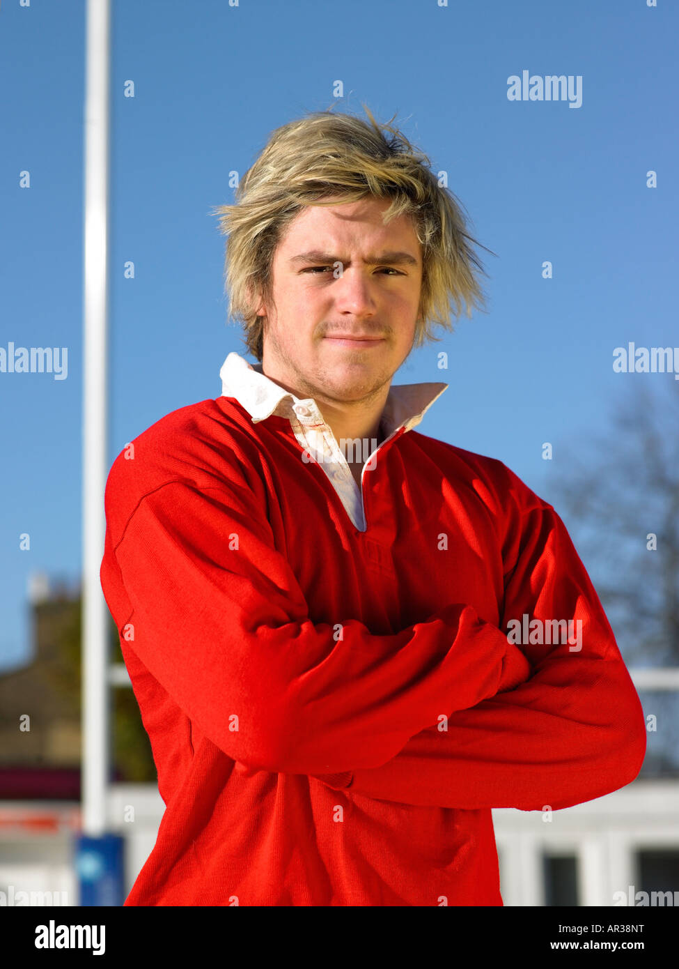 Ritratto di un giocatore di rugby Foto Stock